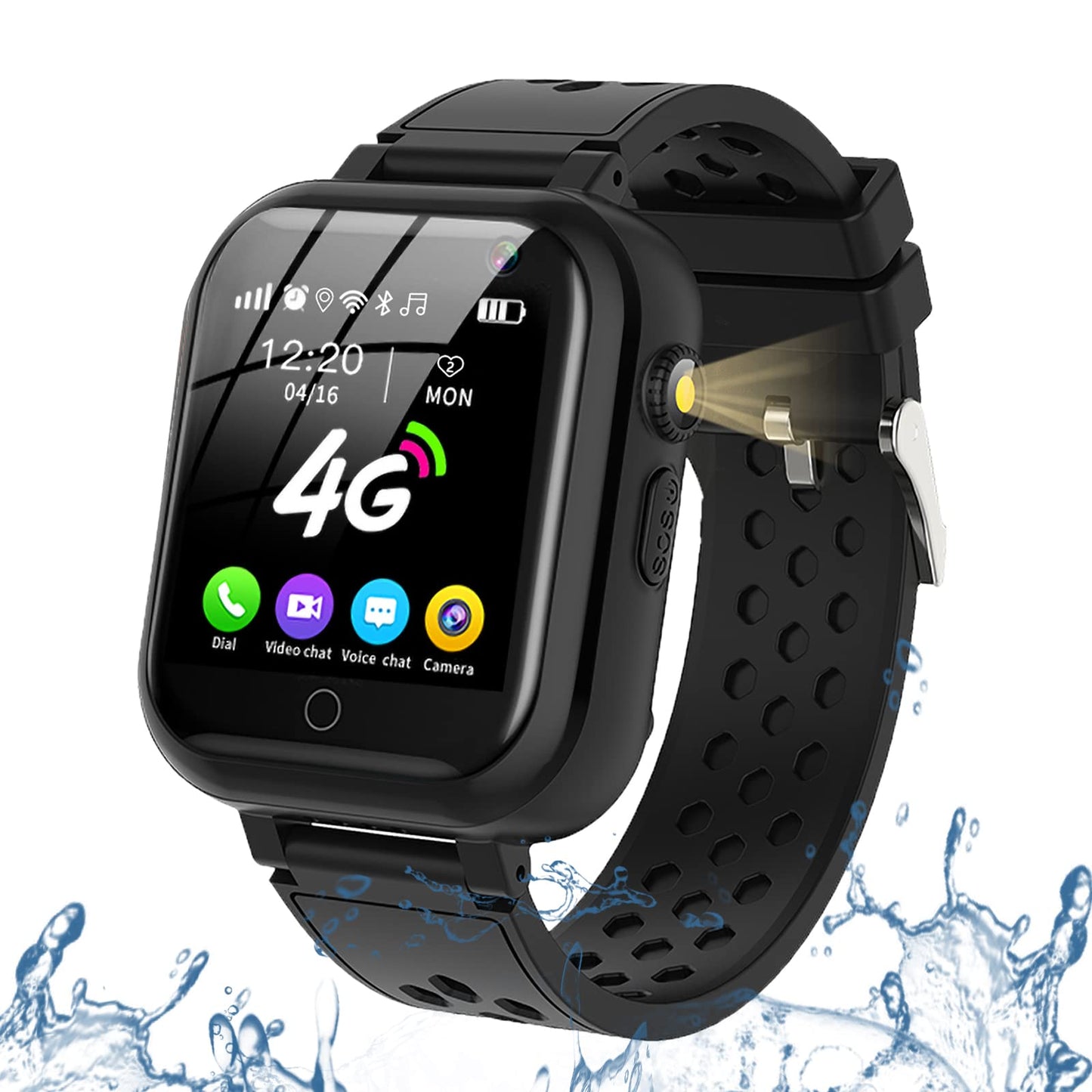 DDIOYIUR Smart Watch for Kids 4G Kids Phone Smartwatch with GPS Tracker WiFi SMS Call Voice Video Chat Bluetooth Audio Recording Alarm Pedometer Wrist Watch for 4-16 Boys Girls Birthday Gifts