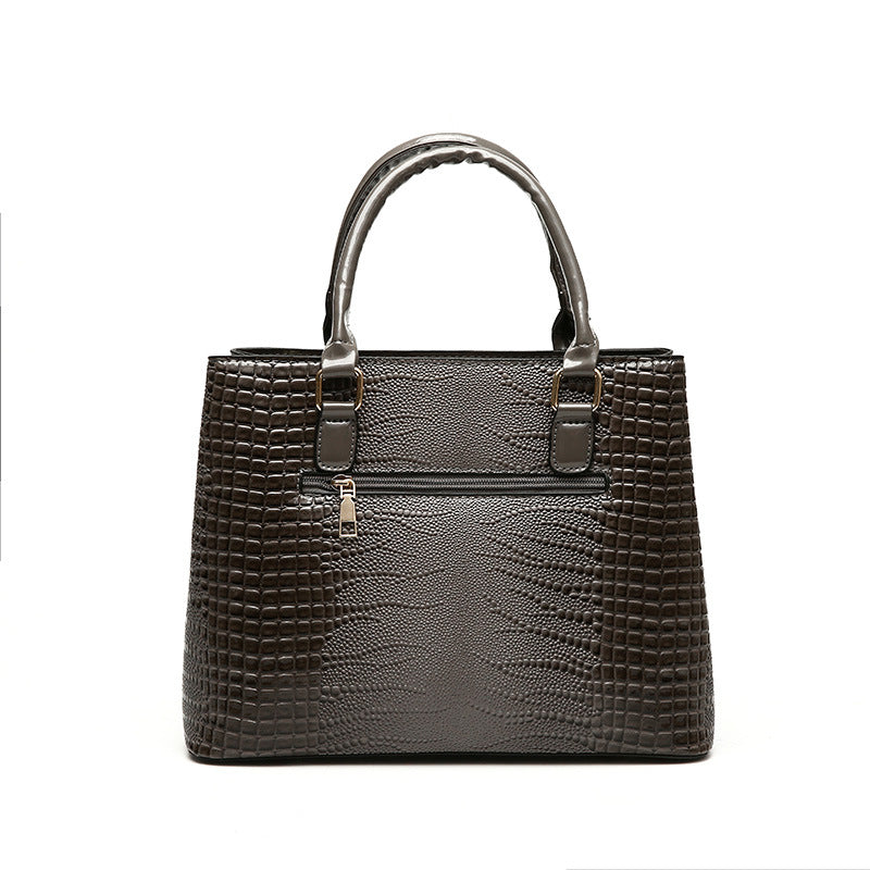 Croc-Text Leather Everyday Crossbody Bag