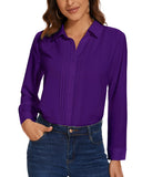 Womens Button Down Shirts Long Sleeve Casual Chiffon
