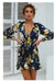 Printed V-Neck Dress with Cross Elastic Waist