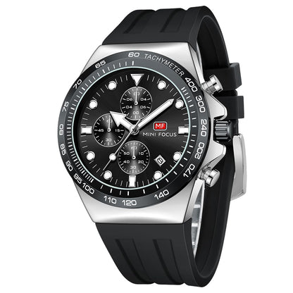 Mini Focus Men Watches Business Sport Wrist Watch (Chronograph/Waterproof/Luminous/Calendar) Silicon Band Fashion Casual Watches for Men