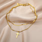 Women's Retro Multi-Layer Cross Necklace in Titanium Steel