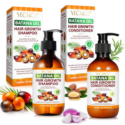 Batana Oil Shampoo and Conditioner SetBatana With Onion Shampoo for Hair Growth for Thinning Hair and Hair Loss Hair Growth Shampoo and Conditioner Set for All Style Hair for Men & Women