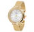 Blekon Original Mother of Pearl Cuff Bracelet Watch for Women with 31mm case Japanese Quartz Movement Metal hinged Bangle Style Cuff Wrist Watch for Ladies (Gold/Mesh)…