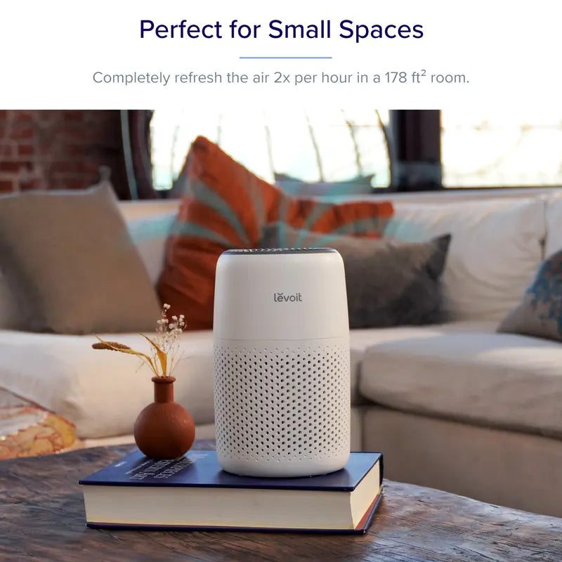 LEVOIT Air Purifiers for Bedroom Home, 3-In-1 Filter Cleaner with Fragrance Sponge for Sleep, Smoke, Allergies, Pet Dander, Odor, Dust, Office, Desktop, Portable, HEPA at Speed Ⅰ, Core Mini-P, White