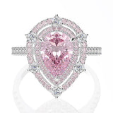 S925 Sterling Silver Luxury Water Drop Zircon Ring