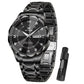 OLEVS Watch for Men Diamond Luxury Dress Classic Analog Big Wrist Large Face Business Fashion Elegant Casual Black Stainless Steel Water Resistant Quartz Men Black Watches