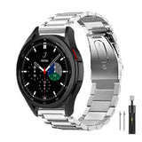 Mejiwasmi Replacement Band Compatible With Samsung Galaxy Watch 4 40mm/44mm Classic 42mm/46mm 20mm Stainless Steel Metal Replacement Bracelet Strap Wrist Bands for Men and Women (Silver)