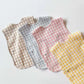 Fashion Plaid Waterproof Cotton Bib for Infants and Kids