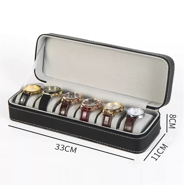 Wrist Watch Box Organizer with Zipper - 6/10/12 Slots