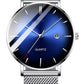 BESTKANG Mens Fashion Minimalist Wrist Watch Waterproof Watches Simple Ultra Thin Watches Analog Quartz Date with Stainless Steel Mesh Band (Silver)