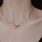 Chomel S925 Silver Double Ring Necklace for Women