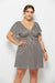 Printed Deep V-Neck Dress with Elastic Waist