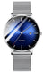 BESTKANG Mens Fashion Minimalist Wrist Watch Waterproof Watches Simple Ultra Thin Watches Analog Quartz Date with Stainless Steel Mesh Band (Silver)