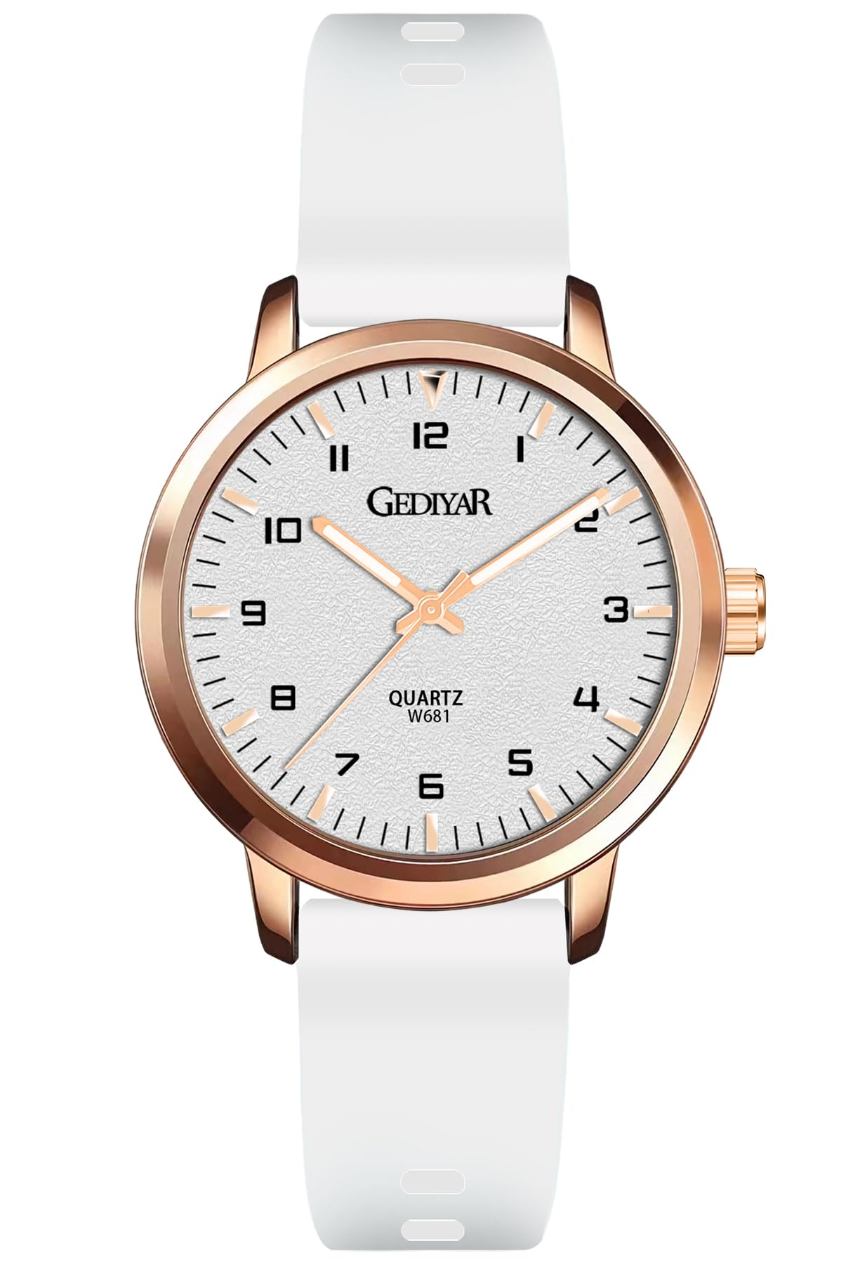 AIYISHI Waterproof Womens Casual Fashion Sport Wrist WatchEasy Read DialRubber Silicone Band Analog Quartz Minimalist Watch Gift for Nurse Ladies Teachers Students (W681 White)