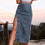 Irregular Slit High Waist Denim Skirt for Women