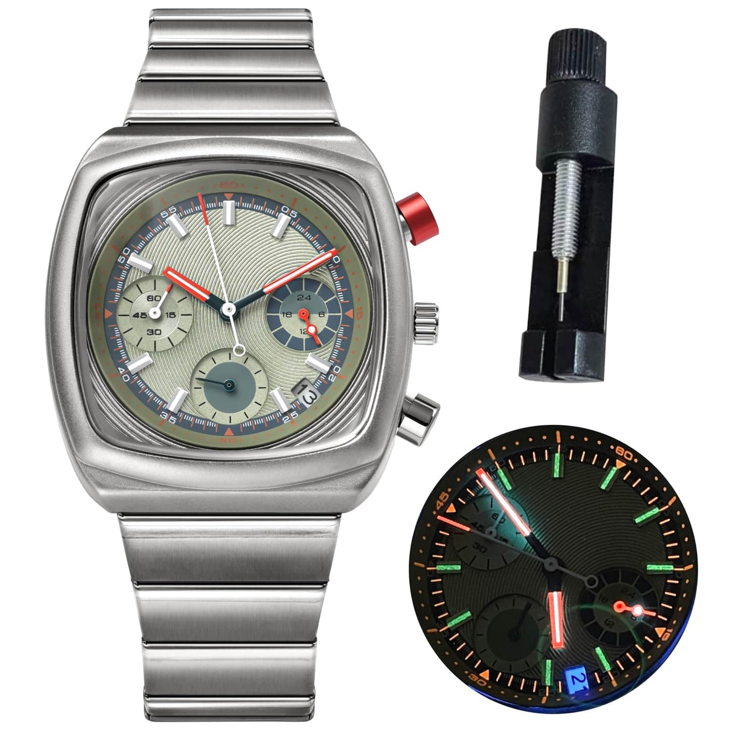 CILOA Mens Watch Waterproof Luminous Wrist Watches for Men Multifunction Chronograph Business Work Casual Fashion Sport Designer Dress Watch with Calendar Elegant Gifts for Men