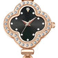 ADSBIAOYE Luxury Women Wrist Watches Unique Rose Gold Diamond Bracelet Watch Fashion Dress Quartz Watches for Women Gift (01 Black)