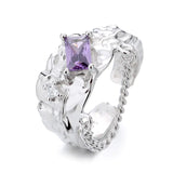 S925 Sterling Silver Korean Style Adjustable Zircon Ring