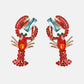 Lobster Shape Glass Stone Dangle Earrings - Glide Goods LLC