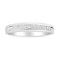 18K White Gold 1/4 Cttw Channel Set Princess-cut Diamond Classic 11 Stone Band Ring (E-F Color, I1-I2 Clarity) - Glide Goods LLC