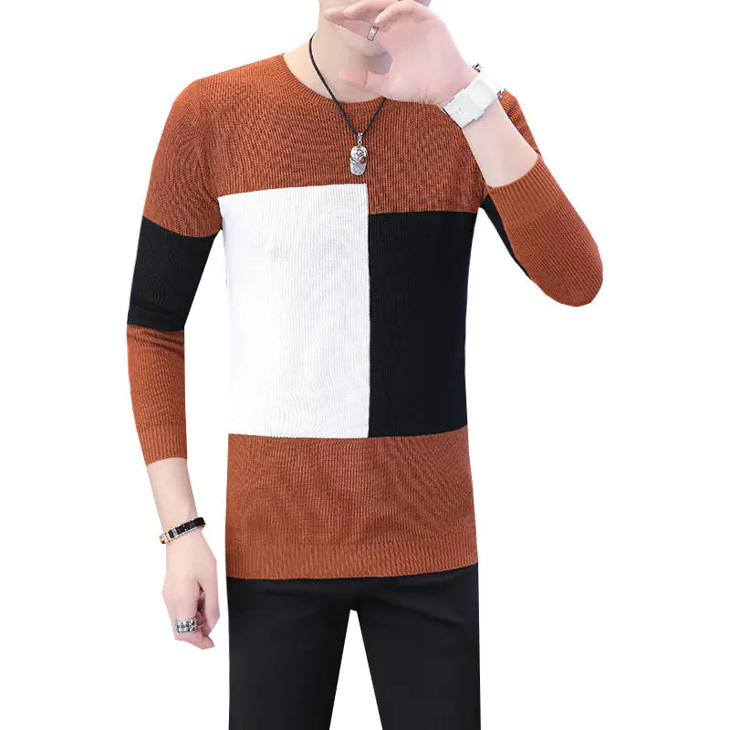 Trendy Plaid Slim-Fit Knitwear for Men