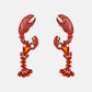 Lobster Shape Glass Stone Dangle Earrings - Glide Goods LLC
