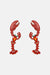 Lobster Shape Glass Stone Dangle Earrings - Glide Goods LLC