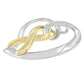 14K Gold and Silver Heart Bow Pendant Necklace - Glide Goods LLC