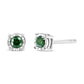 Sterling Silver Rose Cut Treated Green Diamond Solitaire Stud Earrings (0.25 cttw, Green Color, I2-I3 Clarity) - Glide Goods LLC