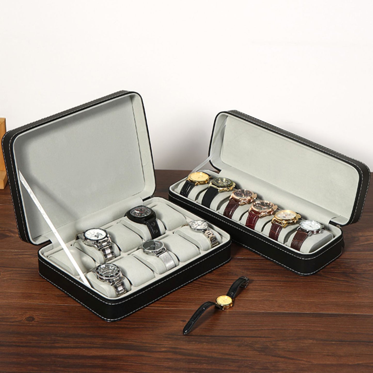 Wrist Watch Box Organizer with Zipper - 6/10/12 Slots