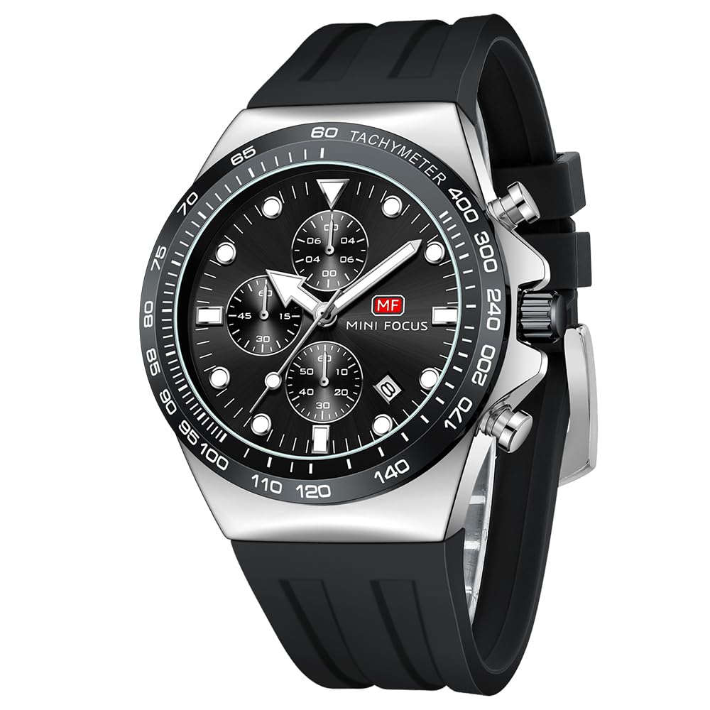 Mini Focus Men Watches Business Sport Wrist Watch (Chronograph/Waterproof/Luminous/Calendar) Silicon Band Fashion Casual Watches for Men