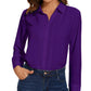 Womens Button Down Shirts Long Sleeve Casual Chiffon