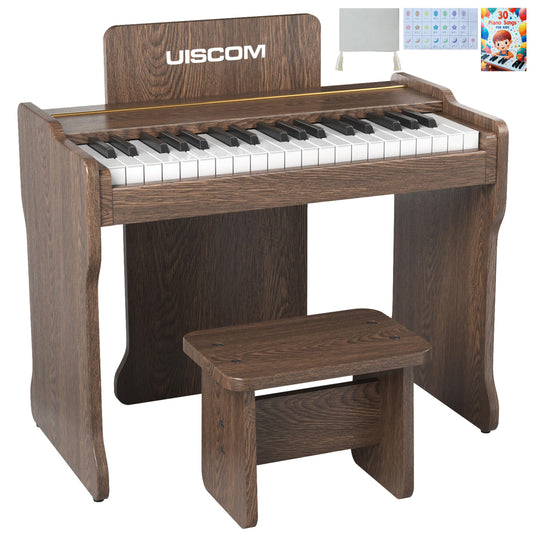 UISCOM Kids Piano Keyboard 37 Keys Digital Piano Toddler Piano for Kids Mini Baby Piano Toy Kids Musical Instruments Sets Wood Piano keyboard for kids Ages 3+Walnut