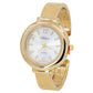 Blekon Original Mother of Pearl Cuff Bracelet Watch for Women with 31mm case Japanese Quartz Movement Metal hinged Bangle Style Cuff Wrist Watch for Ladies (Gold/Mesh)…