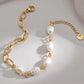 Half Pearl Half Chain Stainless Steel Bracelet - Glide Goods LLC