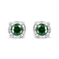 Sterling Silver Rose Cut Treated Green Diamond Solitaire Stud Earrings (0.25 cttw, Green Color, I2-I3 Clarity) - Glide Goods LLC