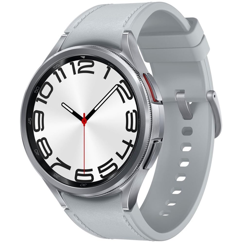 SAMSUNG Galaxy Watch 6 Classic 47mm Stainless-Steel Smartwatch w/ Fitness Tracker Heart Monitor BIA Sensor Bluetooth – Silver