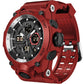 Pienolan Mens Sports Wrist Watches Analog Digital Tactical Military Watch Waterproof Gold Watches for Men (C-Red)