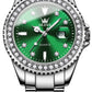 OLEVS Watches for Women Diamond Luxury Dress Silver Wrist Watch Stainless Steel Waterproof Luminous Date