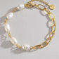 Half Pearl Half Chain Stainless Steel Bracelet - Glide Goods LLC