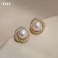 Pearl Earrings and Necklace - Glide Goods LLC