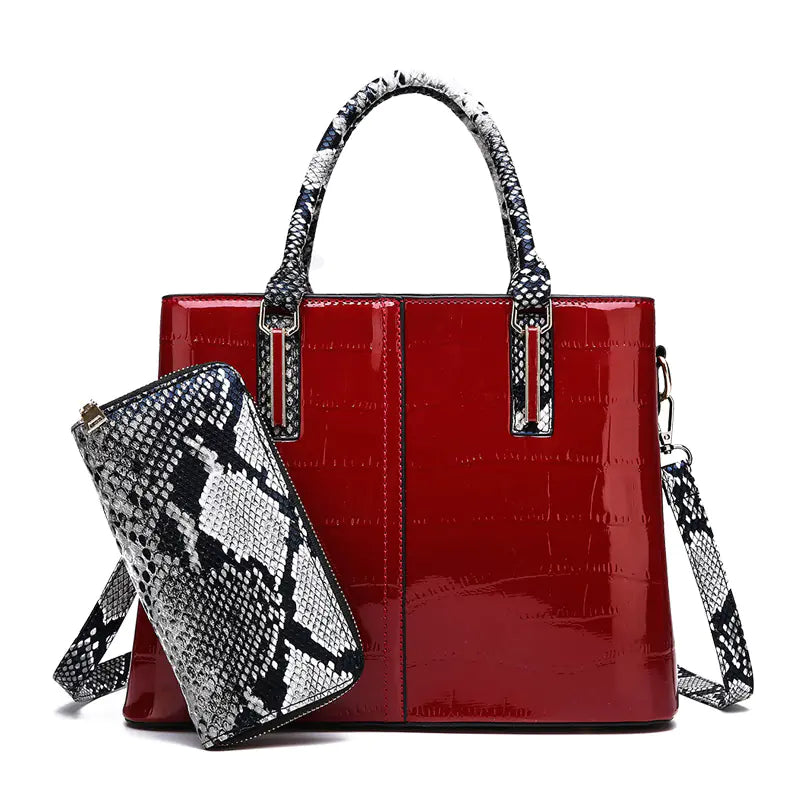Croc-Text Leather Everyday Crossbody Bag