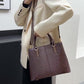Croc-Text Leather Everyday Crossbody Bag