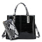 Croc-Text Leather Everyday Crossbody Bag