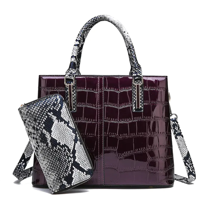 Croc-Text Leather Everyday Crossbody Bag