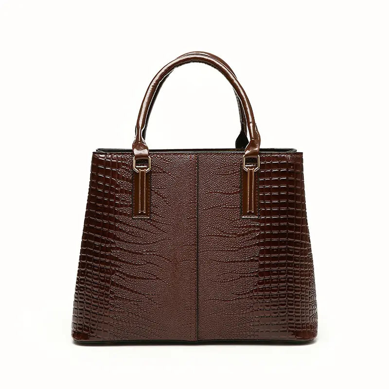 Croc-Text Leather Everyday Crossbody Bag