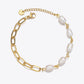 Half Pearl Half Chain Stainless Steel Bracelet - Glide Goods LLC