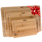 Wooden Cutting Boards for Kitchen with Juice Groove and Handles - Bamboo Chopping Boards Set of 3 - Wood Serving Trays - Glide Goods LLC