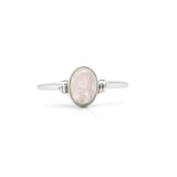 Koral Jewelry Oval Moonstone Delicate Ring 925 Sterling Silver Vintage Boho Chic (8) - Glide Goods LLC
